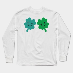 Lucky Irish Cute Four Leaf Clovers Long Sleeve T-Shirt